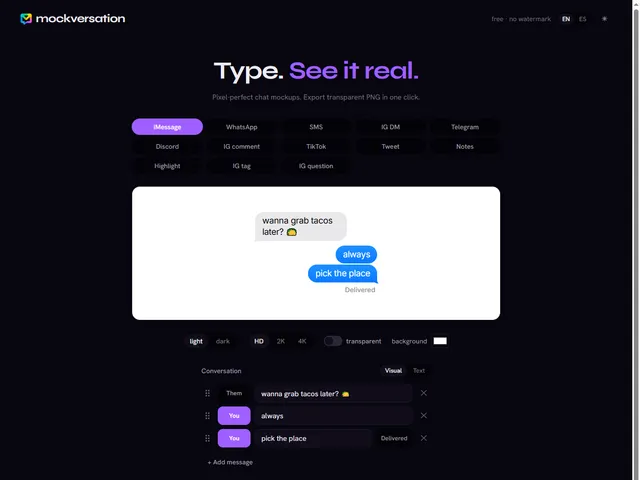 Web de Mockversation